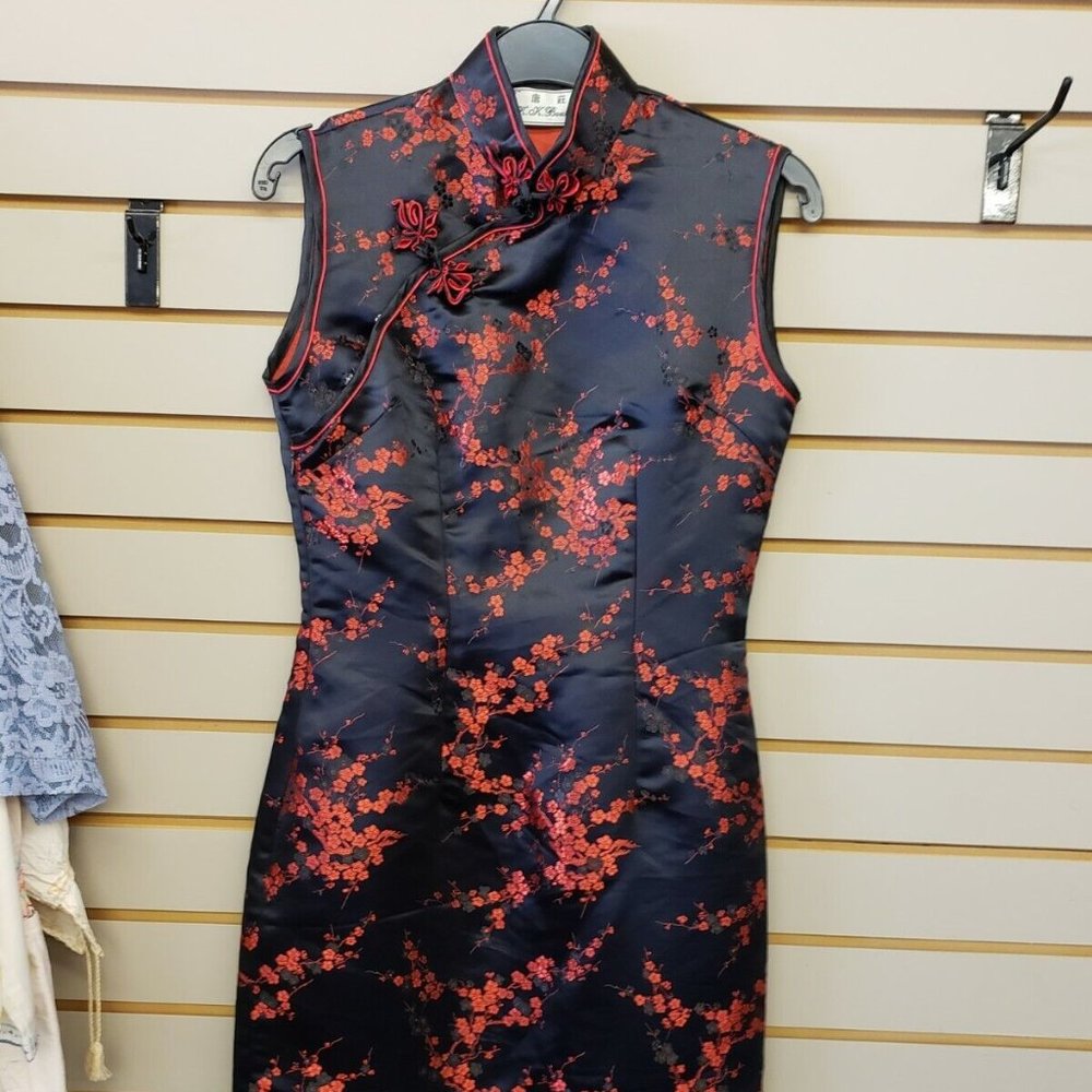 ⚡K.K. Boutique Vintage Mandarin Asian Chinese Dress Small Night out or costume